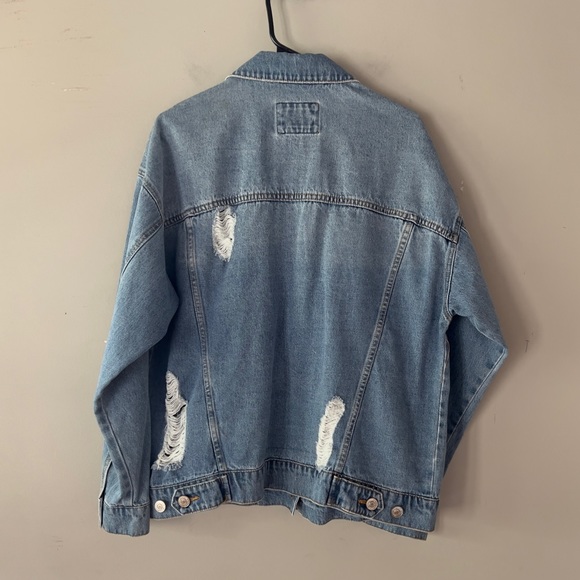 Blue Distressed Denim Jacket - Picture 3 of 4